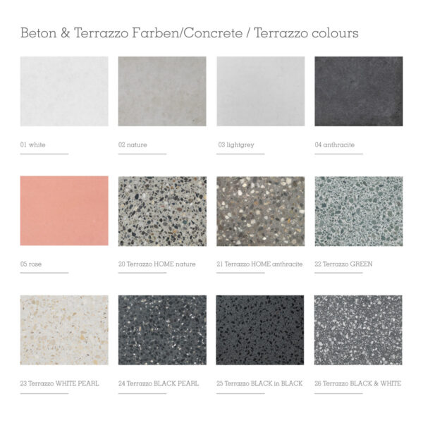 Beton Terrazzo Farben Oberflächen | dade design